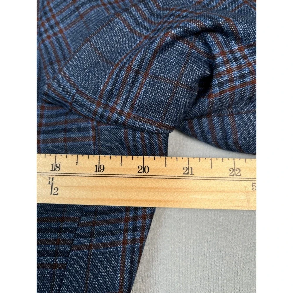 Mantoni Blazer Men 40R Super fine Vergin Wool Jacket Blue Red Plaid Sport Coat‎